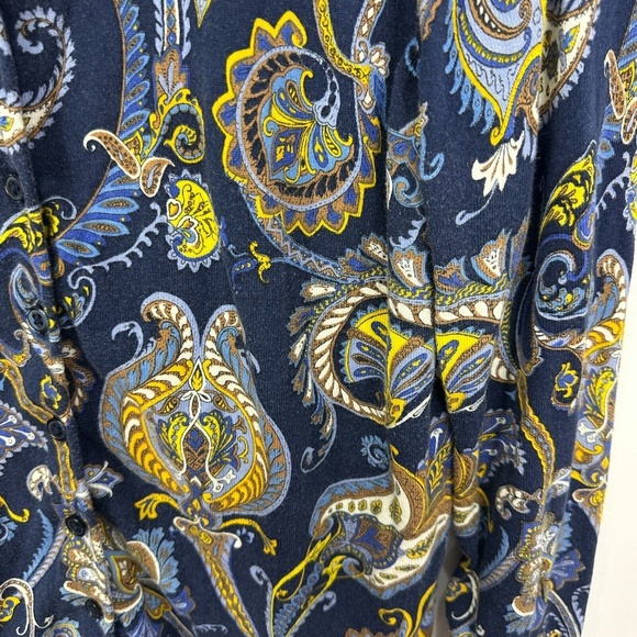 Talbots Cardigan Sweater Women X Plus Paisley Print Retro Boho Preppy Maximalist - Picture 3 of 7